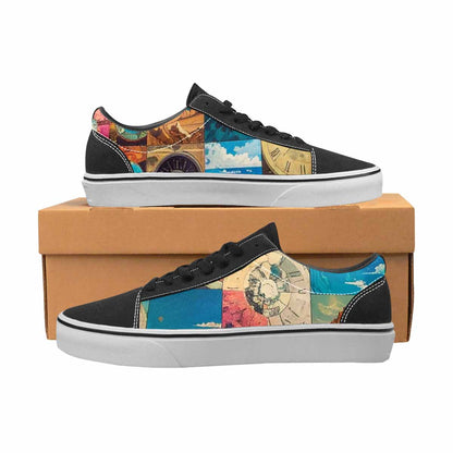 WOMEN'S Surreal Dream Fragment Lace-Up Canvas Melting Art Custom Sneakers