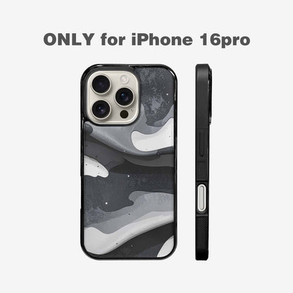 iPhone 16 Pro Case — Grey Camo Print, Custom Made Phone Cover