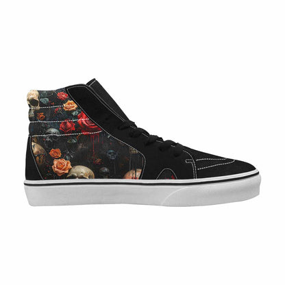 MEN'S Skulls Roses Melting Skulls High Top Canvas Neon Fantasy Shoes