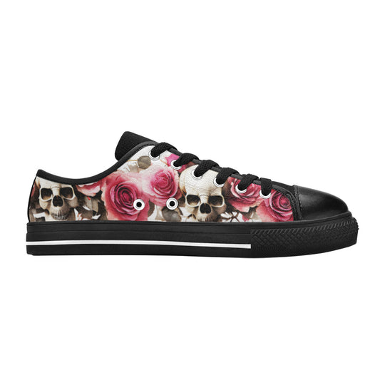 WOMEN'S Skulls Roses Deluxe 14 Canvas Vibrant Chaos Custom Sneakers