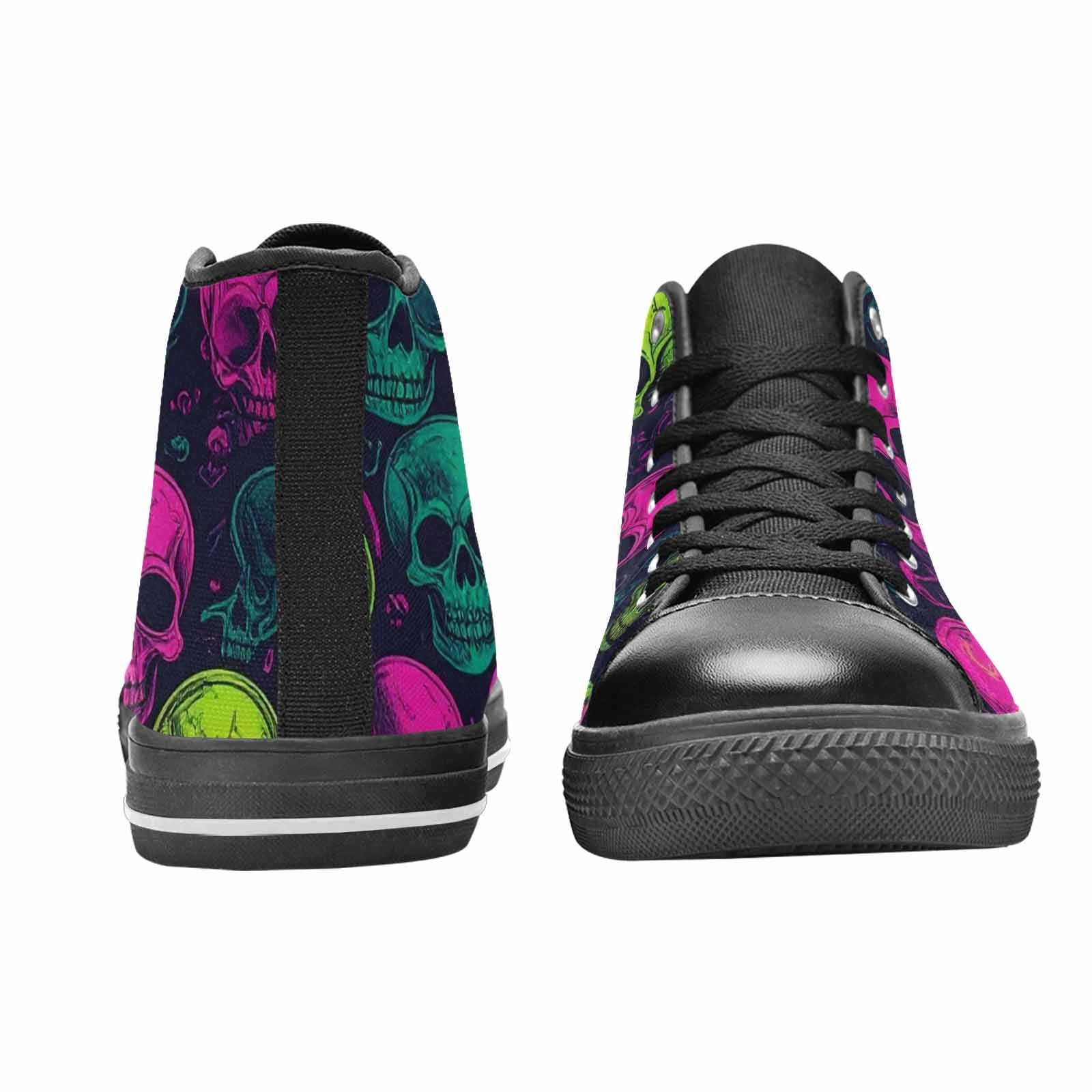 MEN'S Skulls - Neon High Top Canvas Vibrant Chaos Shoes