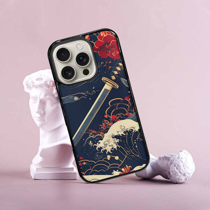 iPhone 16 Pro Case — Samurai Art Repeat Pattern, Custom Made Phone Cover