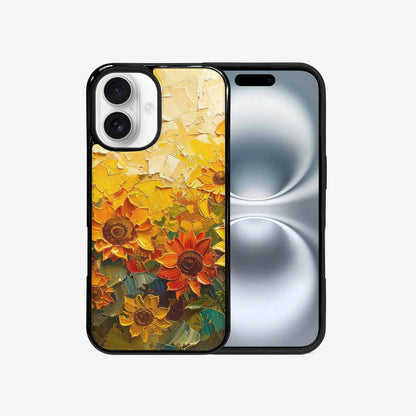 iPhone 16 Case — Impressionist Sunflower Brushstroke Pattern Hundreds Of, Custom Made Phone Cover
