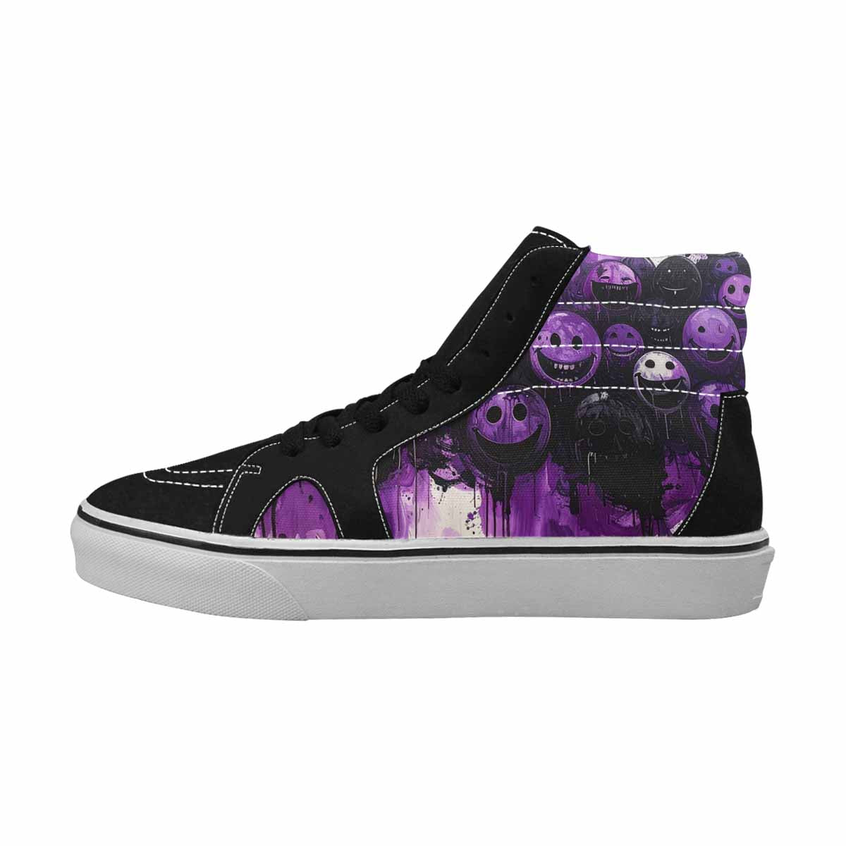 MEN'S Melting Moon Smiley High Top Canvas Dark Academia Sneakers