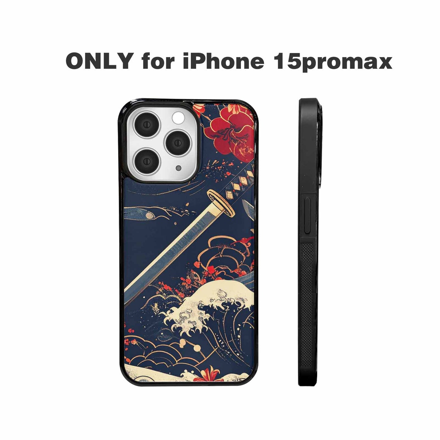 iPhone 15 Pro Max Case — Samurai Art Repeat Pattern, Custom Designed Case Cover