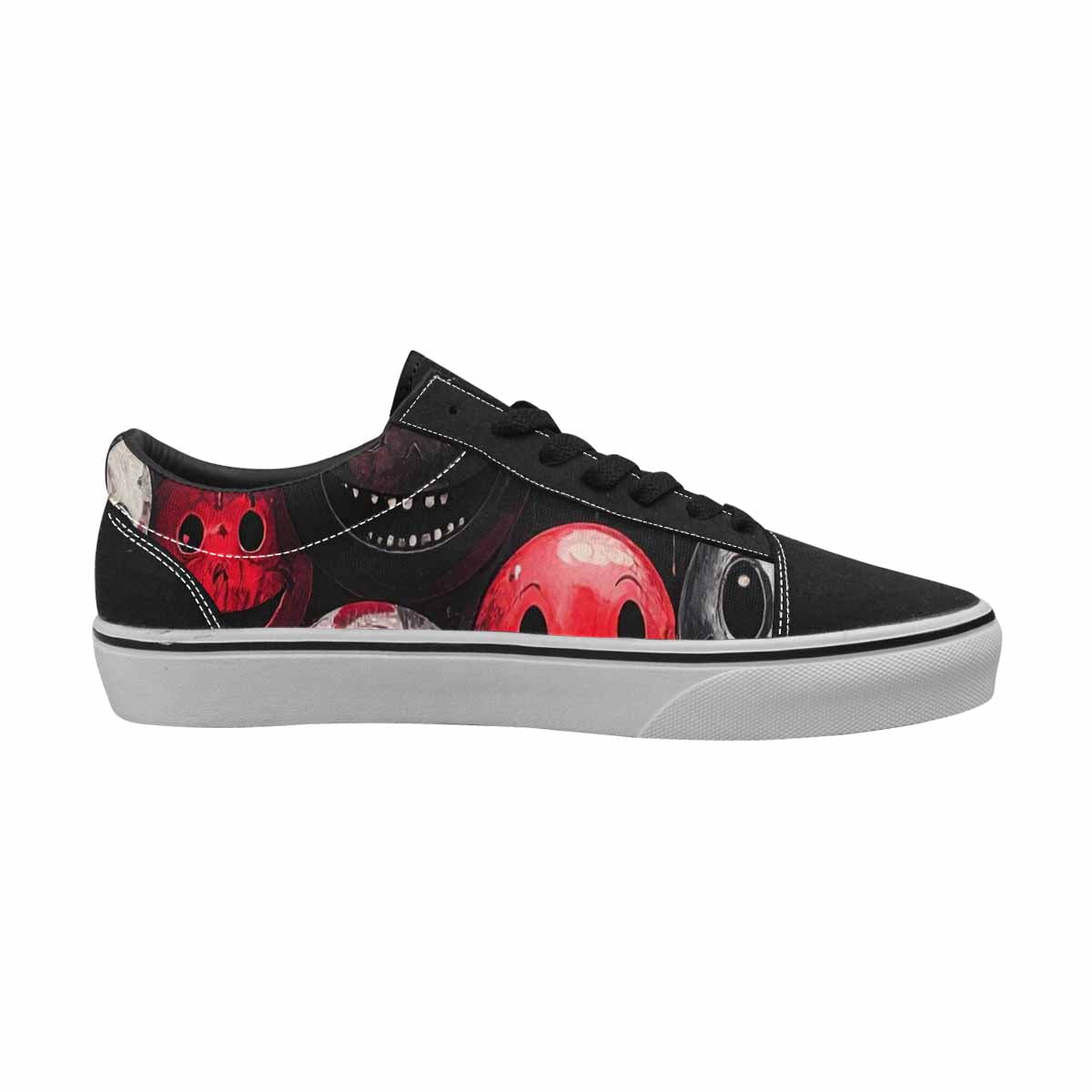WOMEN'S Melting Moon Smiley Lace-Up Canvas Aesthetic Shoes