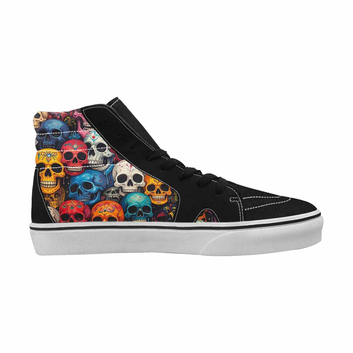 MEN'S Skulls (general) Skulls High Top Canvas Cottagecore Custom Sneakers