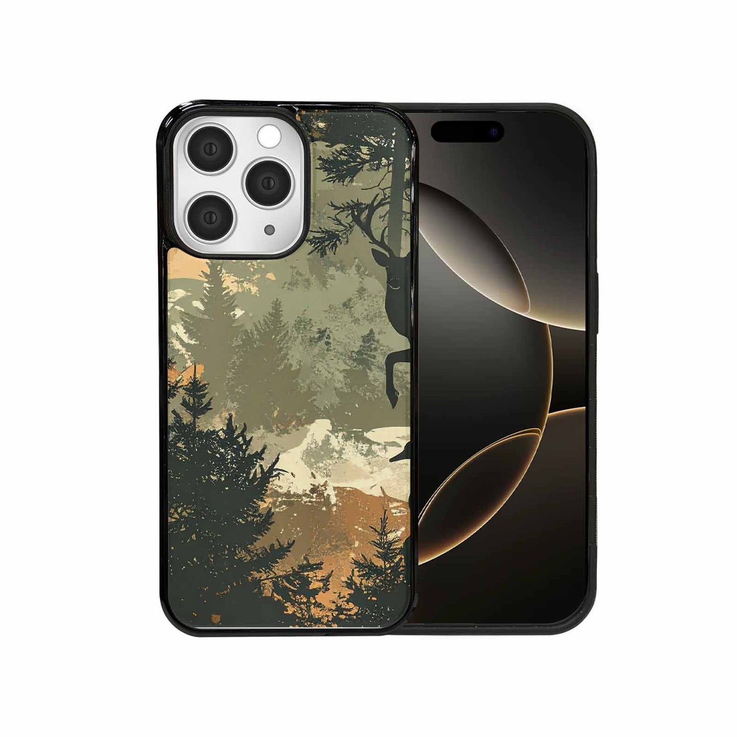 iPhone 15 Pro Max Case — Hunting Camouflage Pattern With Deer And, Original Design Phone Case