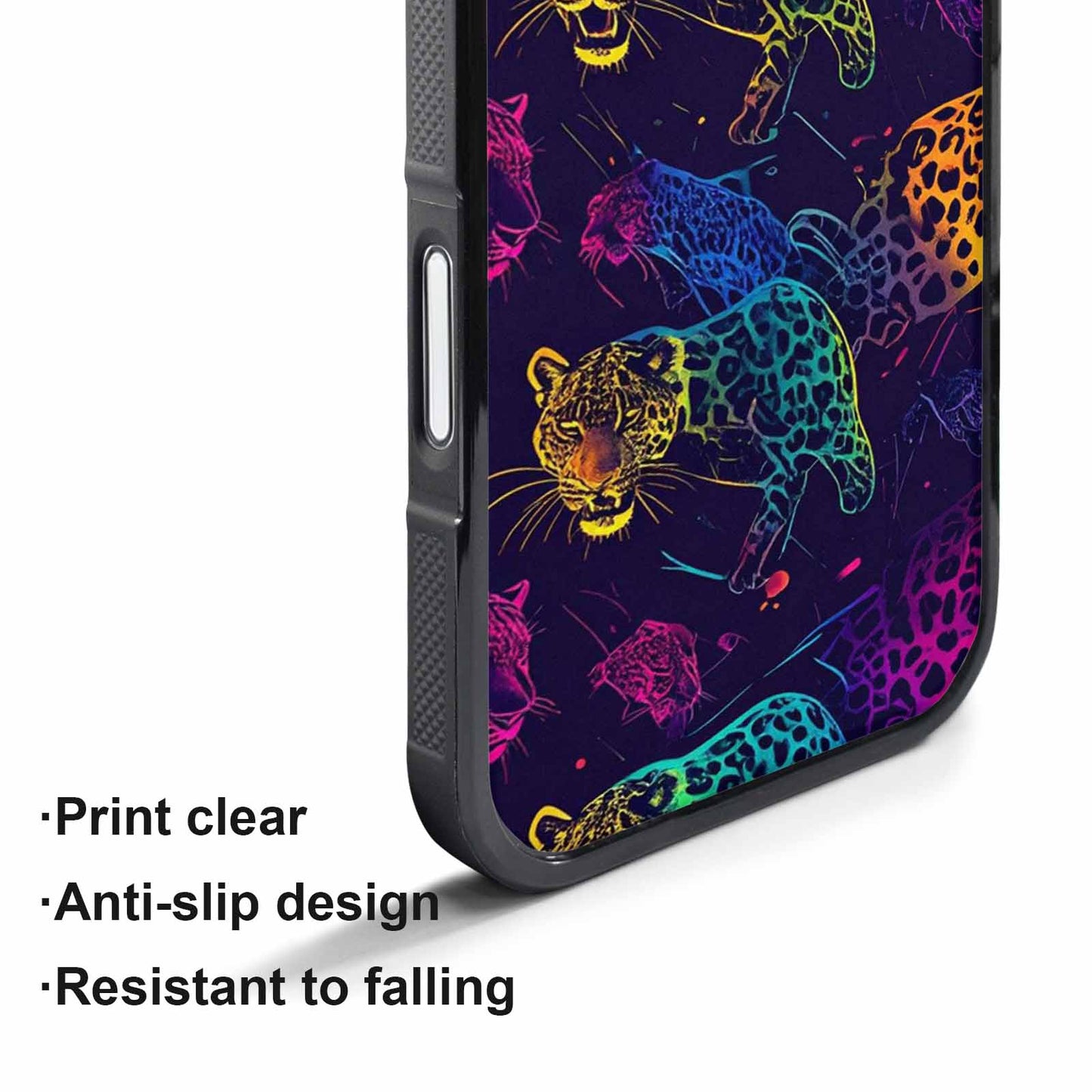 iPhone 17 Pro Case — Leopard Print Neon Seamless Pattern Animal, Custom Art Phone Cover