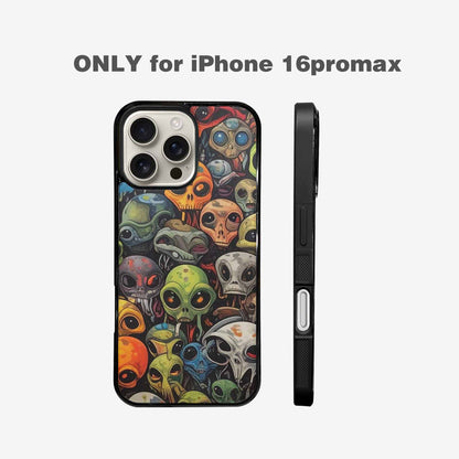iPhone 16 Pro Max Case — Aliens Camo Aliens Pattern Hundreds Of, Custom Printed Phone Case
