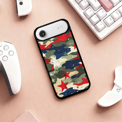 iPhone 17 Air Case — Military Camo Blotch Texture Blended Galaxy, Customized Protective Case