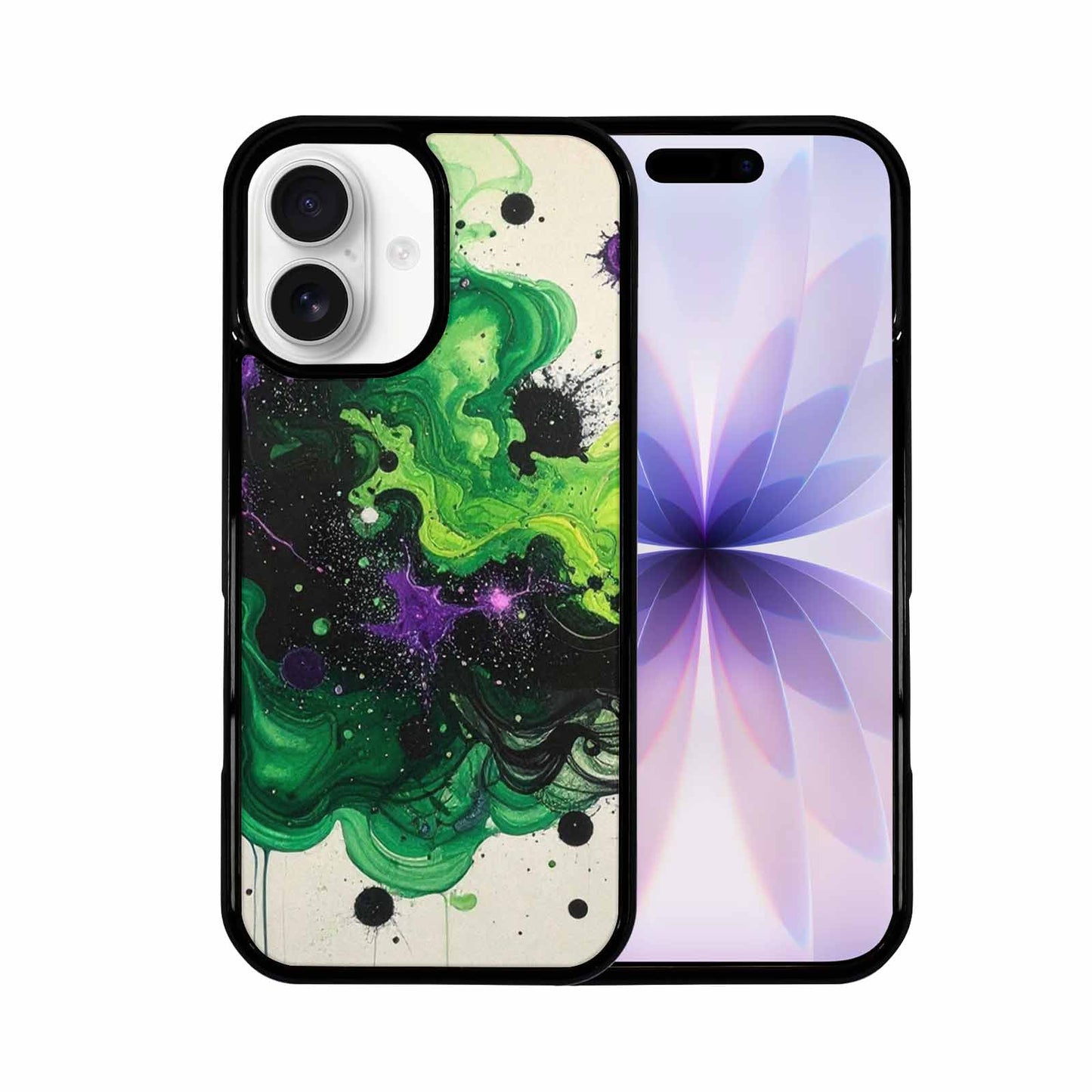 iPhone 17 Case — Black &amp; Green Ink Galaxy Space, Custom Designed Case Cover
