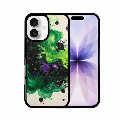 iPhone 17 Case — Black &amp; Green Ink Galaxy Space, Custom Designed Case Cover