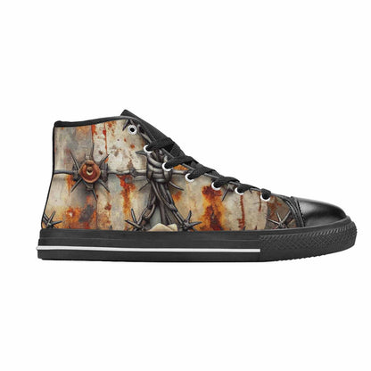 MEN'S Barbed Wire Chain High Top Canvas Grunge Sneakers
