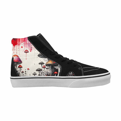 MEN'S Rainbow Drip Mushrooms High Top Canvas Cottagecore Custom Sneakers