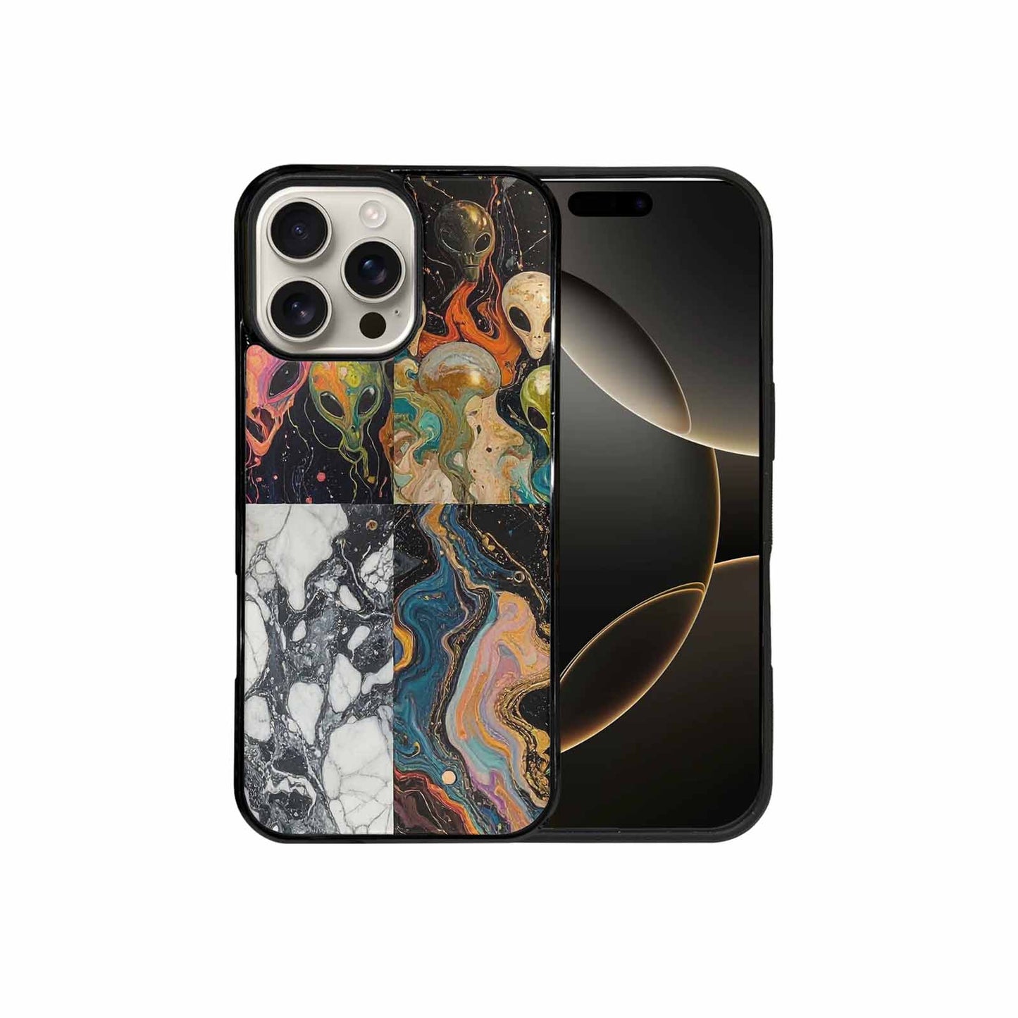 iPhone 16 Pro Max Case — Aliens Marblealiens Pattern Onb, Custom Phone Case