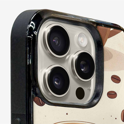 iPhone 16 Pro Case — Coffee Cup And Bean Pattern Seamless, Customized Protective Case