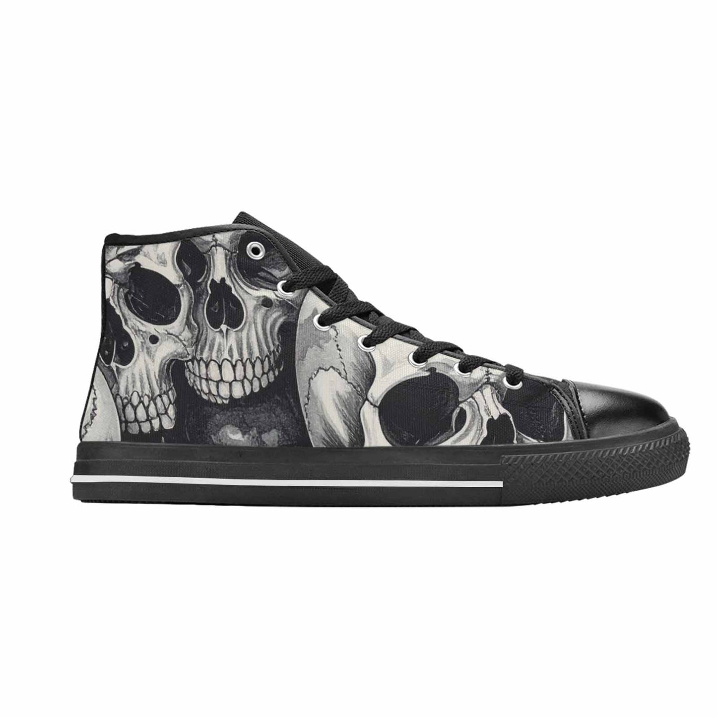 WOMEN'S Skulls - Classic High Top Canvas Neon Fantasy Custom Shoes