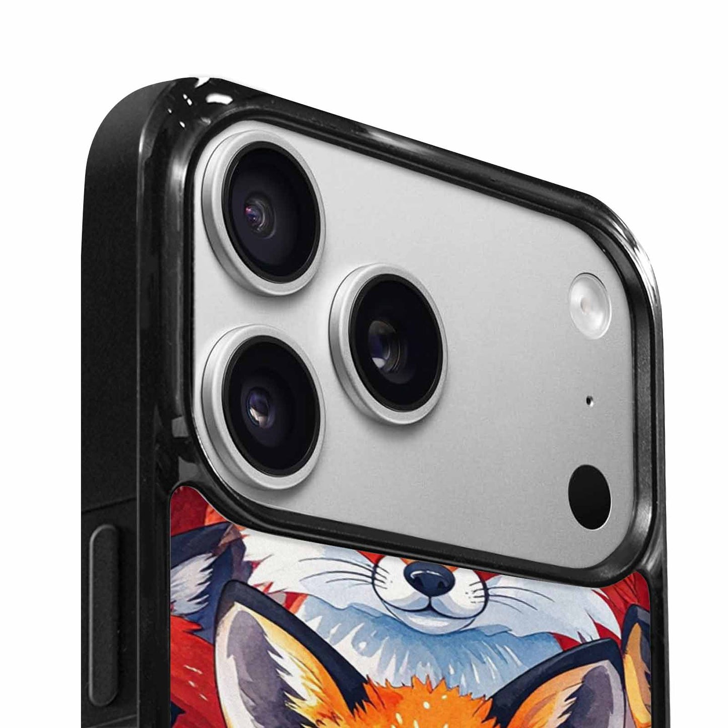 iPhone 17 Pro Case — Watercolor Kawaii Fox Faces Watercolor Abstract, Custom Printed Phone Case