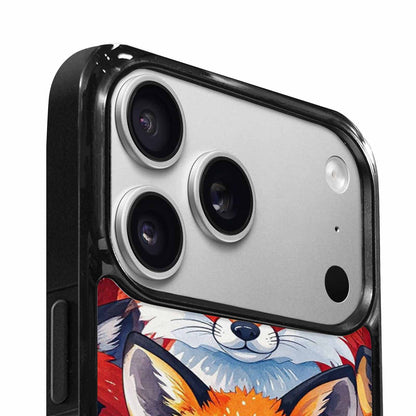 iPhone 17 Pro Case — Watercolor Kawaii Fox Faces Watercolor Abstract, Custom Printed Phone Case