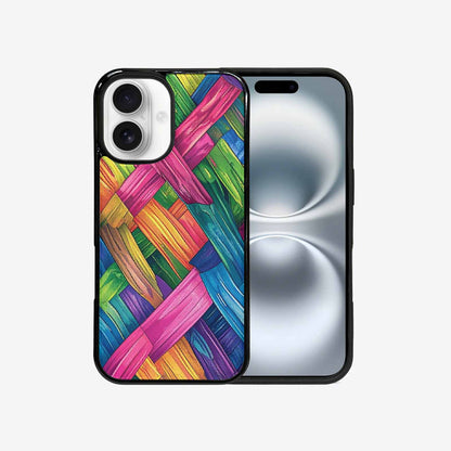 iPhone 16 Case — Polysexual Flag Color Theme Small Rainbow, Custom Designed Case Cover