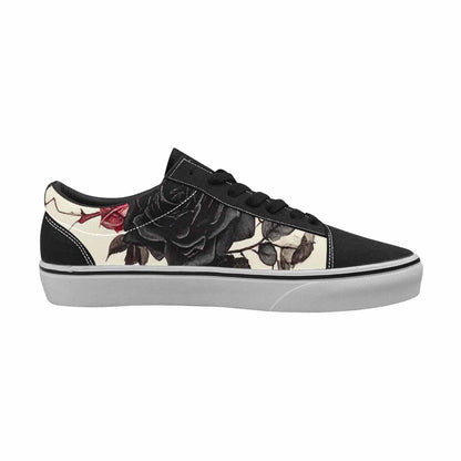 WOMEN'S Skulls - Roses Canvas Lace-Up Y2K Custom Shoes