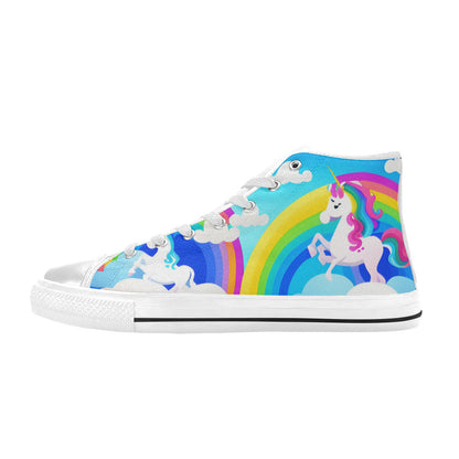WOMEN'S Unicorns Abstract High Top Canvas Neon Fantasy Custom Sneakers