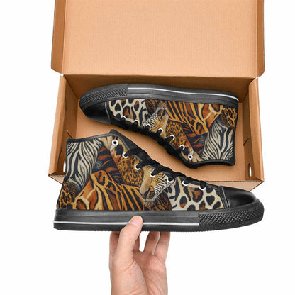 WOMEN'S Animal Print High Top Canvas Dark Academia Custom Sneakers