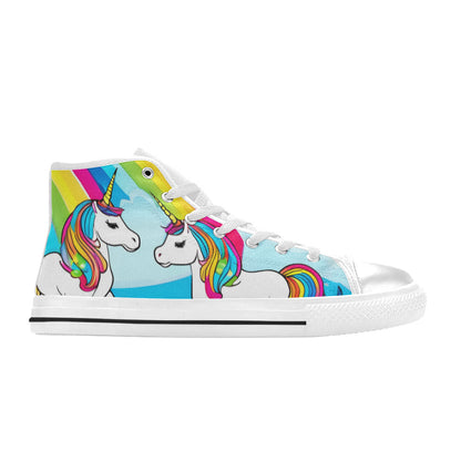 MEN'S Abstract Unicorns Art Men’S High Top Canvas Cottagecore Custom Sneakers