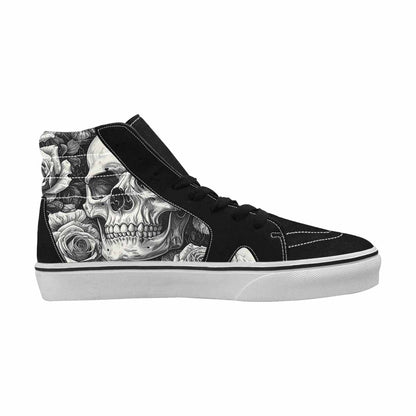 MEN'S Skulls Roses Pen Ink High Top Canvas Wallpaper Art Sneakers