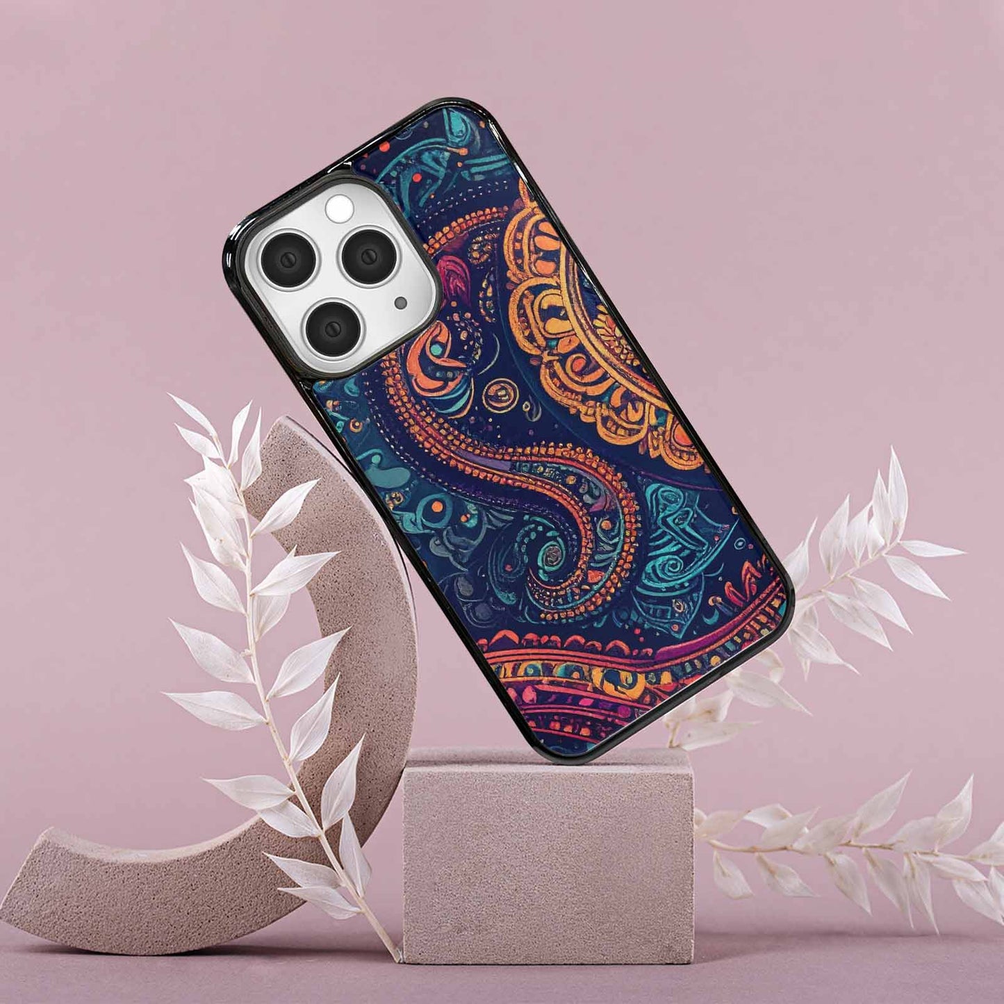 iPhone 15 Pro Max Case — Paisley Mandala, Custom Made Phone Cover