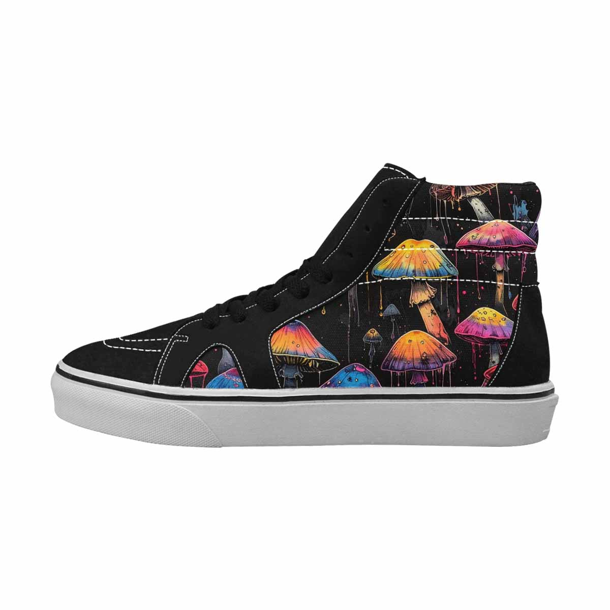 MEN'S Rainbow Drip Mushrooms High Top Canvas Surreal Custom Shoes