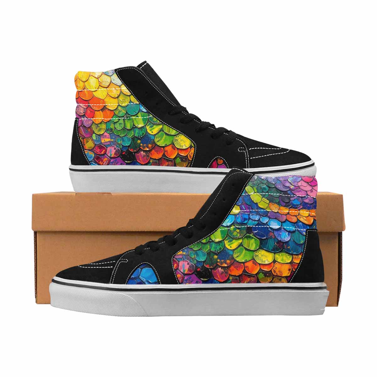 MEN'S Reptile Full Color High Top Canvas Boutique Dark Academia Custom Streetwear Shoes