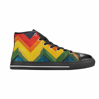 MEN'S Progress Pride Flag High Top Canvas Surreal Shoes