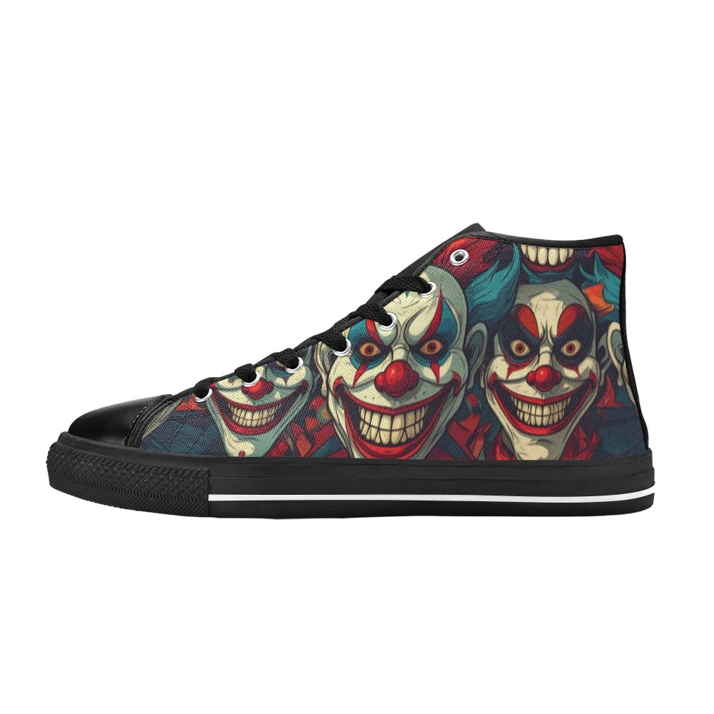 MEN'S Evil Circus Heads High Top Canvas Neon Fantasy Sneakers