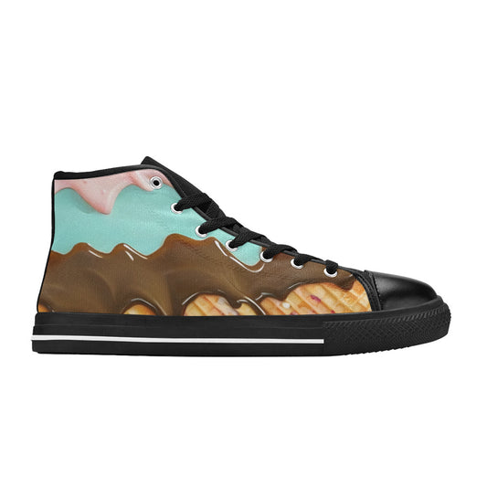 WOMEN'S Cc Ice Cream Art High Top Canvas Cottagecore Custom Sneakers