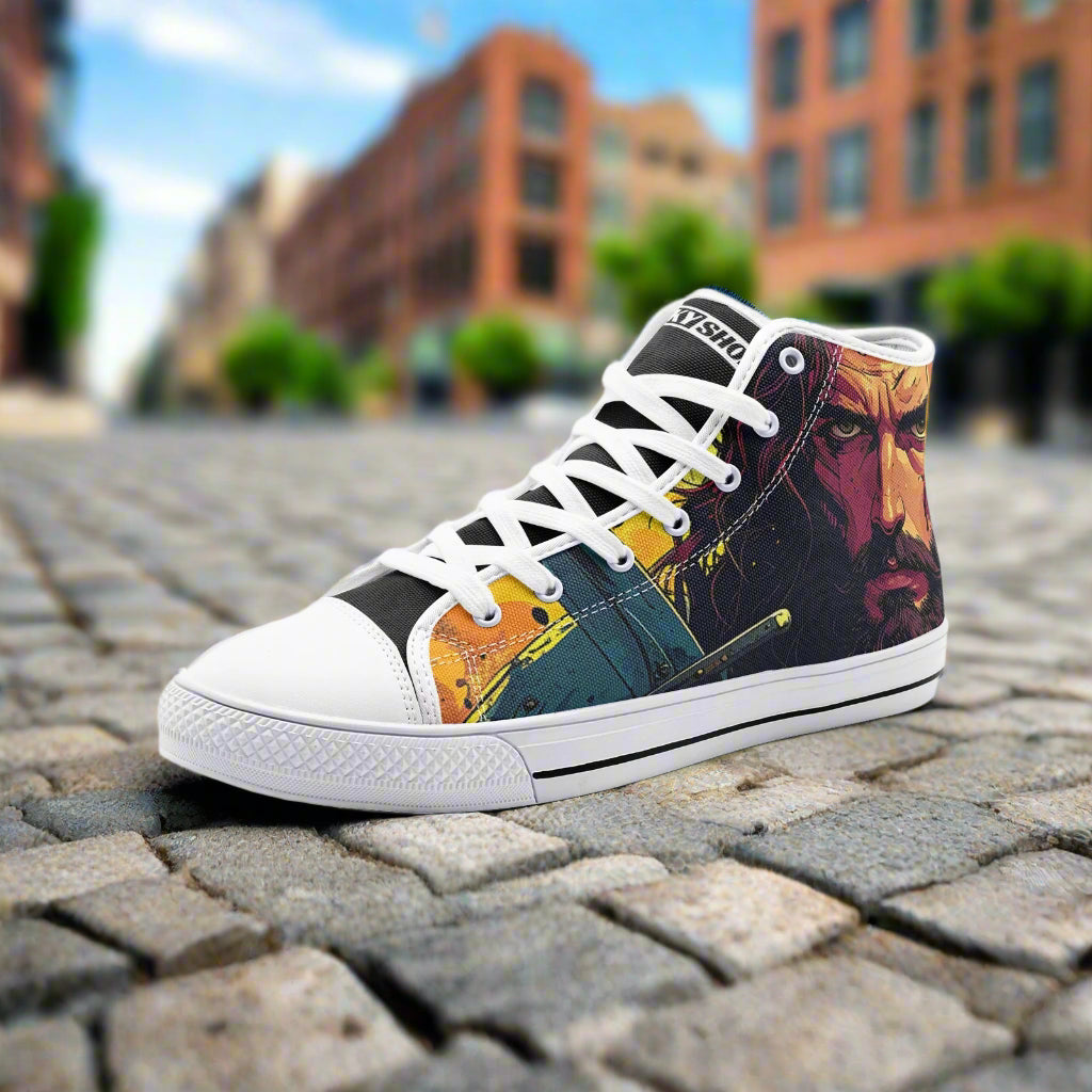 Dragon Silver Blue Custom UNISEX Bold Art - Freaky Shoes | Custom Art Sneakers