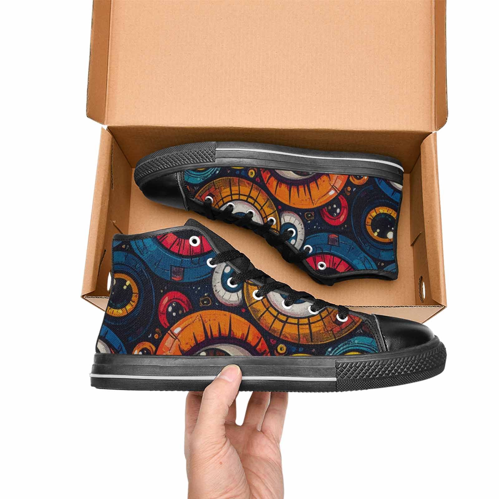 WOMEN'S Cartoon Eyeballs High Top Canvas Dreamcore Custom Shoes