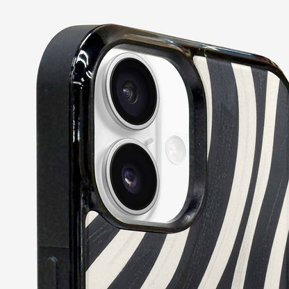 iPhone 16 Plus Case — Modern Zebra Stripe Print Crisp Black, Custom Phone Case