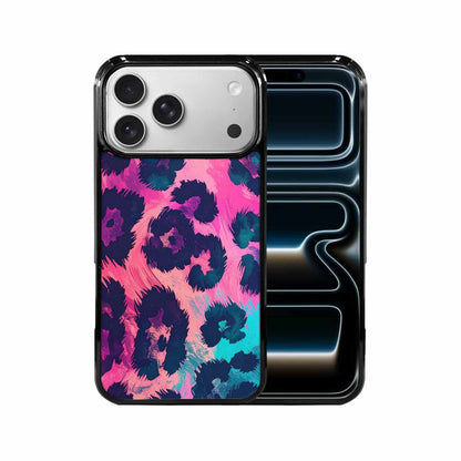 iPhone 17 Pro Max Case — Leopard Neon Pink Teal Airbrush Animal, Custom Made Phone Cover