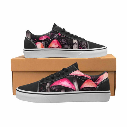 WOMEN'S Rainbow Drip Mushrooms Lace-Up Canvas Dark Academia Custom Sneakers