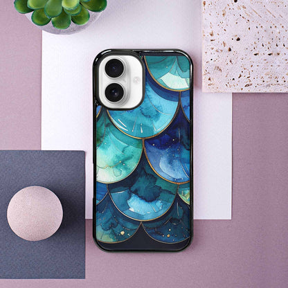 iPhone 16 Case — Mermaid Scale Art Pattern, Custom Designed Case Cover