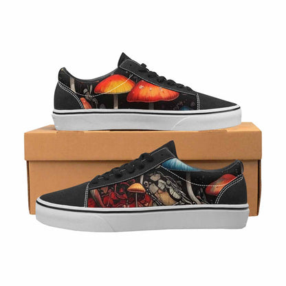 WOMEN'S Rainbow Drip Mushrooms Lace-Up Canvas Aesthetic Custom Shoes