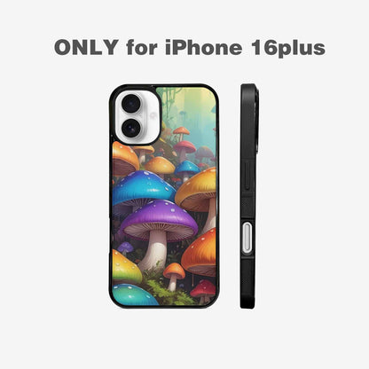 iPhone 16 Plus Case — Overlapping Endlessly No Empty Space Mushrooms, Custom Art Phone Cover
