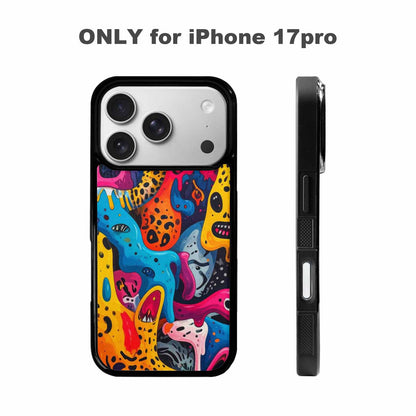 iPhone 17 Pro Case — Melting Aliens Pattern Hundreds Of Alien, Custom Print Case Cover