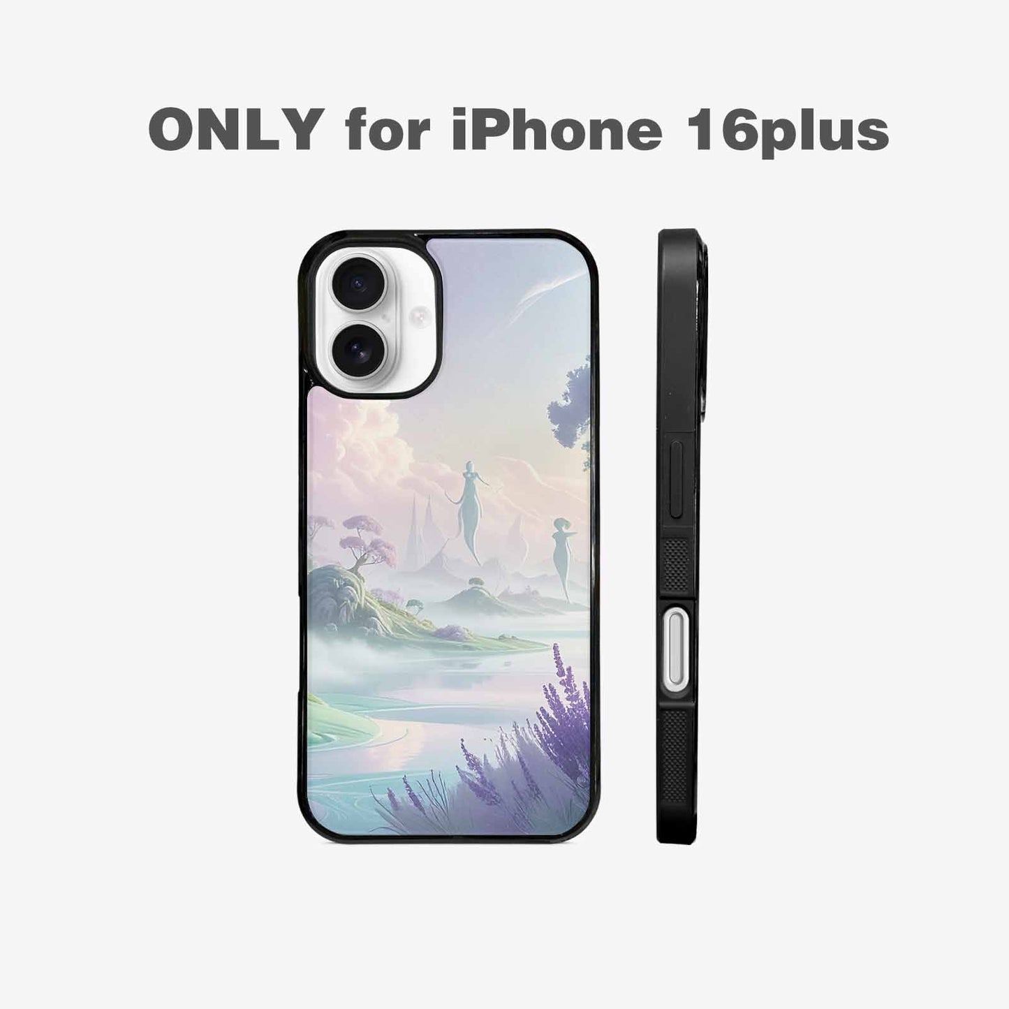 iPhone 16 Plus Case — Surrealist Dreamscape Illustration Pattern, Custom Phone Case