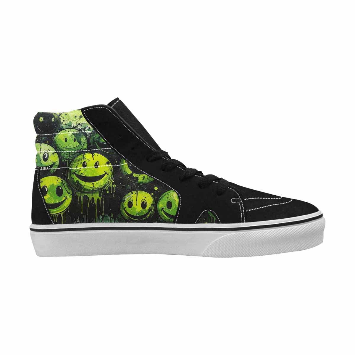 MEN'S Melting Moon Smiley High Top Canvas Dreamcore Custom Shoes