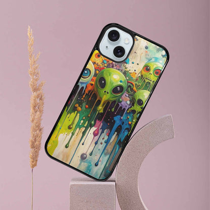 iPhone 15 Plus Case — Aliens Camomelting Aliens Patt Q9t, Custom Art Phone Cover