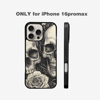 iPhone 16 Pro Max Case — 20 Skulls Overlapping Seamless Tileable Pattern, Unique Phone Case Design