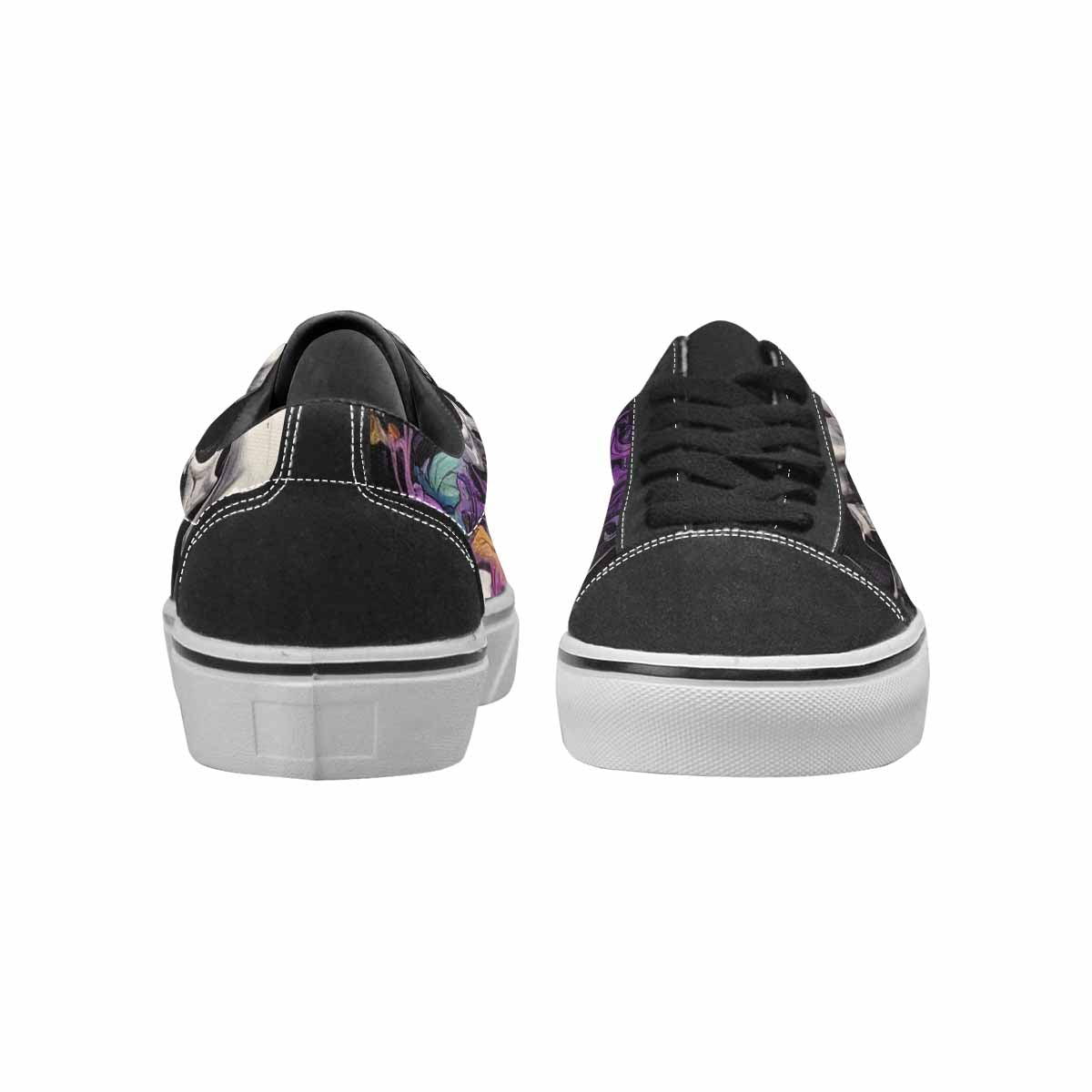 WOMEN'S Rainbow From Skull S Lace-Up Canvas Neon Fantasy Shoes